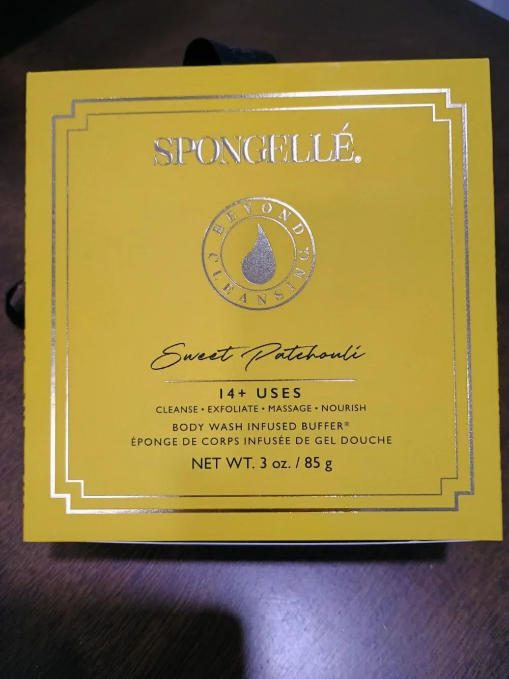 💛💛BNIB SPONGELLE SWEET PATCHOULI BODY WASH INFUSED BUFFER SPONGE